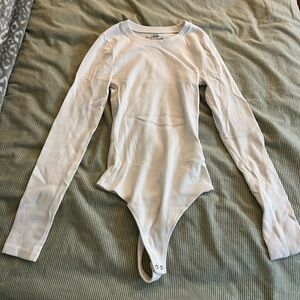 White Ribbed Bodysuit